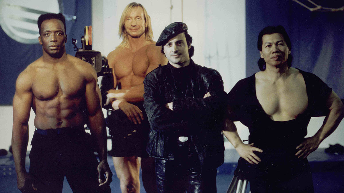 Billy Blanks, Matthias Hues, Jalal Merhi i Bolo Yeung na planie filmu "TC 2000" (1993).